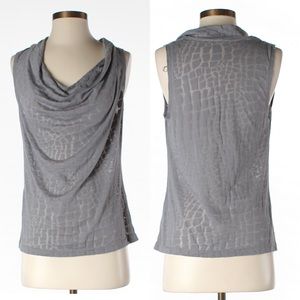 ❤️ Like New Gray Cowl Neck Tank, Snakeskin Print